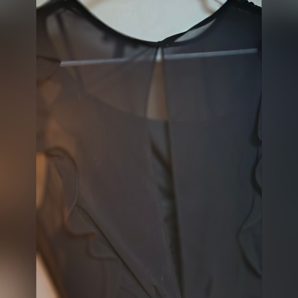Express Black Ruffle Midi Dress - Picture 7 of 7